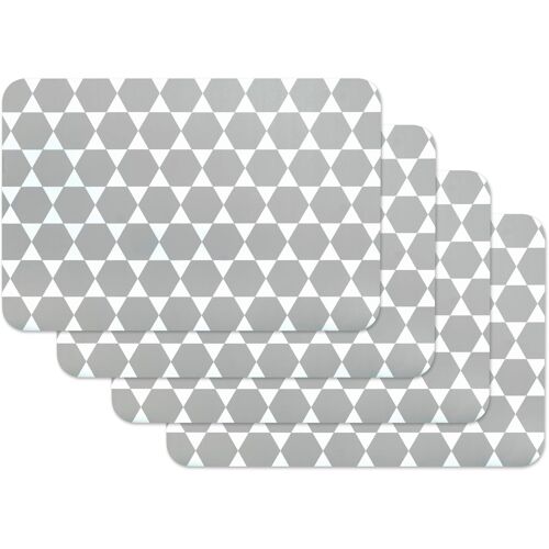 Kalanka-Set De Table Imprimé Caline Gris, Napperon Pour Salle À Manger, Tapis De Table À Manger, Rectangulaire, 4 Pièce, 45 X 30cm, 59042