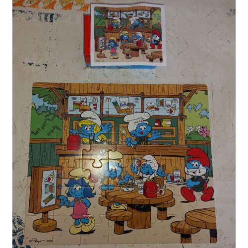 Puzzle 42 pièces, les schtroumpfs