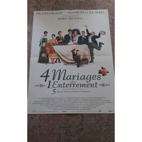 4 Mariages Et Un Enterrement Affiche Cinema Originale 60x80