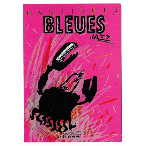 Carte Postale Banlieues Bleus Jazz En Seine-Saint-Denis , 14e Édition , Du 26 Février Au 04 Avril 1997