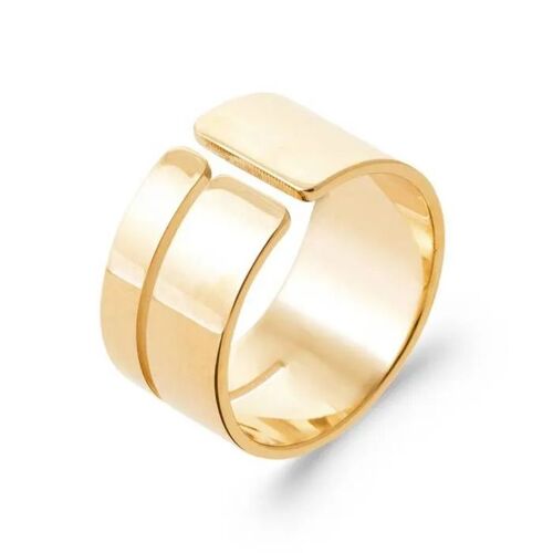 Bague Cylindre - Ouverte En Plaqué Or 18 Carats 750/000 Tailles Choix T50 À 60 Doré - 56