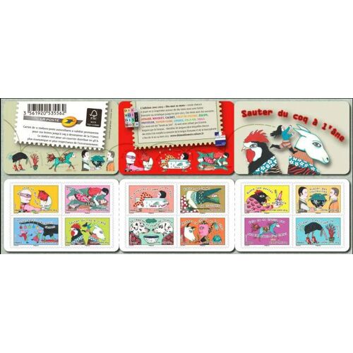 France 2013, Très Belle Bande Carnet Neuve** Luxe "Sauter Du Coq À L'âne", 12 Timbres Expressions Populaires, Timbres Auto-Adhésifs Validité Permanente Lettre, Pour Affranchissement Ou Collection.