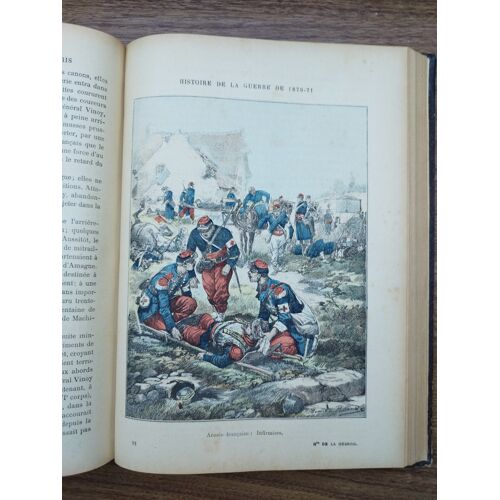 Histoire Populaire De La Guerre De 1870-71 – Commandant L. Rousset – 2 Tomes Complets – Reliure Cuir Doré – Édition Illustrée En Couleur