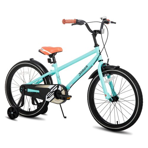 Stitch Vélo Enfant 20 Pouces Pour Garçons Et Filles De 7 À 13 Ans, Bicyclette Avec Roulettes Stabilisatrices, Modèles 20 Pouces Avec Roulettes Et Béquille, Menthe