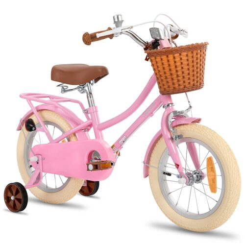 Stitch 12 Pouces Vélo Pour Enfants Avec Panier Et Roues D'Entraînement Pour Filles, Vélo Pour Enfants 2-4 Ans, Rose