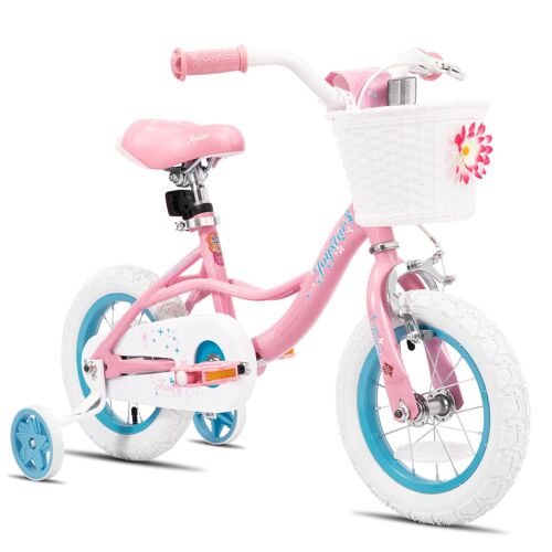 Joystar Vélo Fée Pour Tout-Petits Et Enfants De 2 À 4 Ans, 12 Pouces Avec Roulettes, Frein À Main Et Panier, Rose