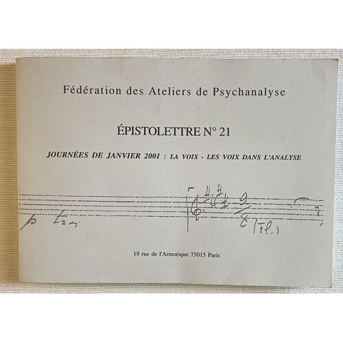 Fédération Des Ateliers De Psycanalyse - Epistolettre N21 O