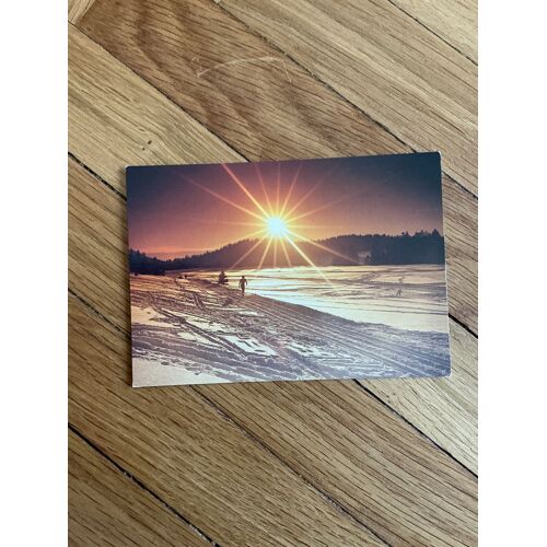 Carte Postale Auvergne. Ski De Fond Au Crépuscule.