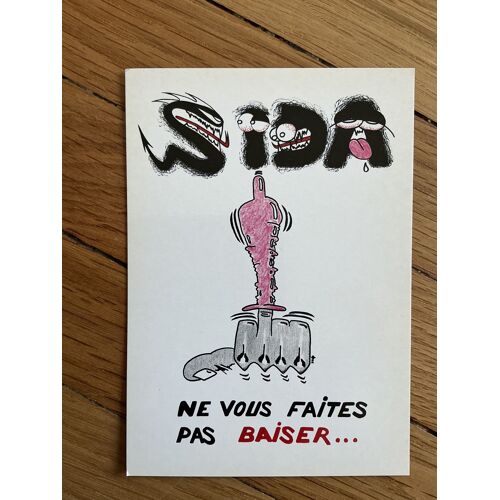 Carte Postale Vintage. Concours D’Affiche : Le Sida Tue Par Ignorance. Pierre Fonteny.