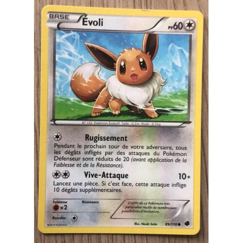 Carte Pokémon Évoli 60 Pv 89/116 N&B - Glaciation Plasma