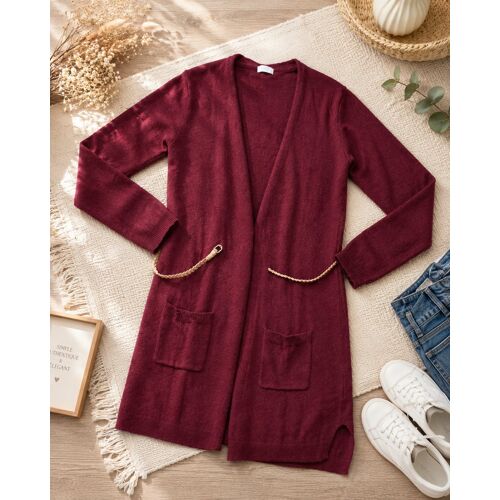 Gilet Long Bordeaux H&M 14 Ans – Très Bon État – Style Cocooning
