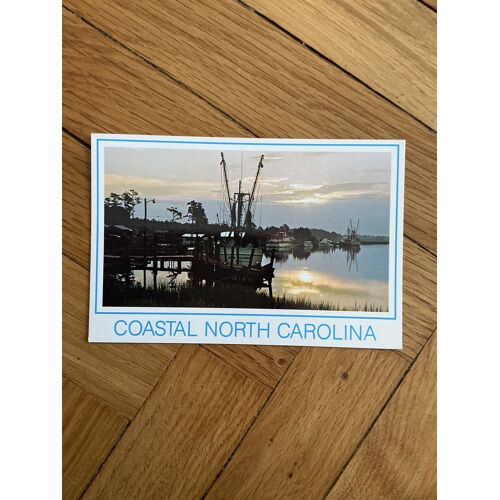 Carte Postale De La Côte De La Caroline-Du-Nord, Bateaux Dans Le Port