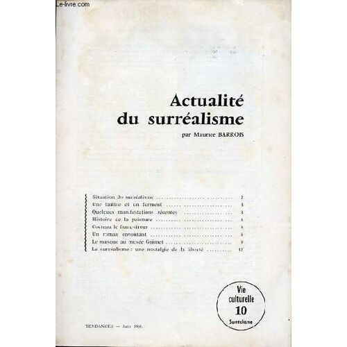 Actualité Du Surréalisme Par Maurice Barrois - Vie Culturelle 10 Surréalisme - Tendances Juin 1960.