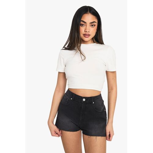 Boohoo Hzz20227-436-16 Short Jeans Femme Noir - 8