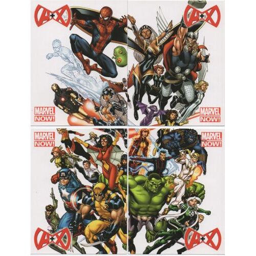 Lot De 4 Cartes Marvel Comics Avengers Vs X-Men (Ed Mcguinness) Jumbo Promo Card (2012)