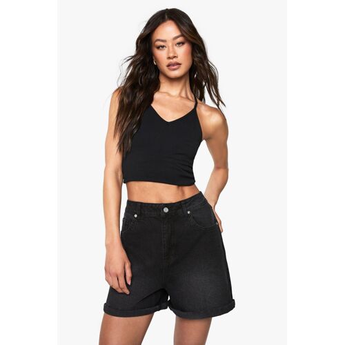 Boohoo Hzz21732-436-18 Short Jeans Femme Noir - 10
