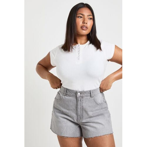 Boohoo Hzz29459-131-24 Short Pantalons/Shorts Sans Revers Femme Gris - 16