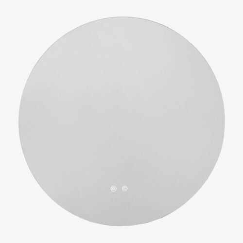 Miroir mural rond pour salle de bain avec lumière LED et anti-buée Riben Ø50 cm