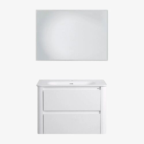 Ensemble de meuble de salle de bain suspendu en bois avec lavabo intégré Egerton