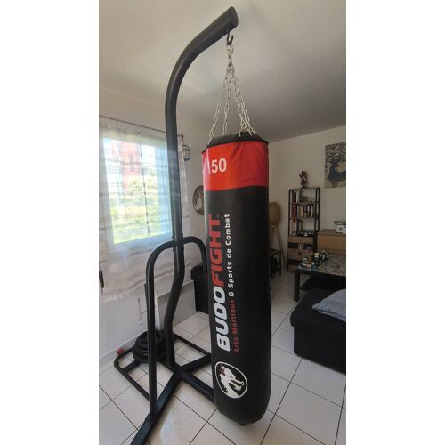 Sac De Frappe Pro Line Budofight 150 Cm,Support Autoportant 900 Pour Sac De Frappe,2 Paires De Gants De Boxe Et 45 Kilos De Disques En Fonte