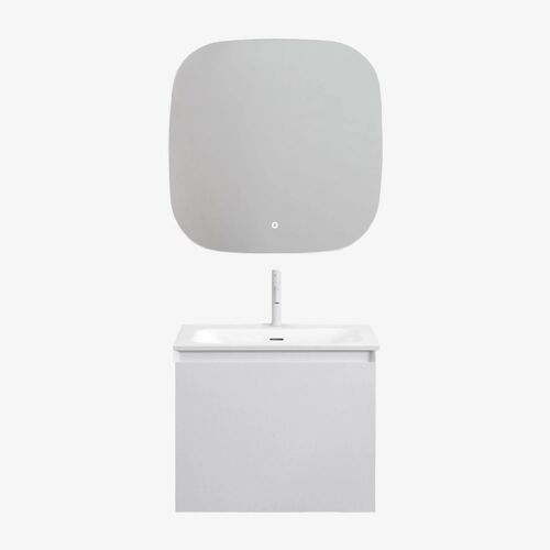 Ensemble de meuble de salle de bain suspendu en bois avec lavabo intégré Macrae