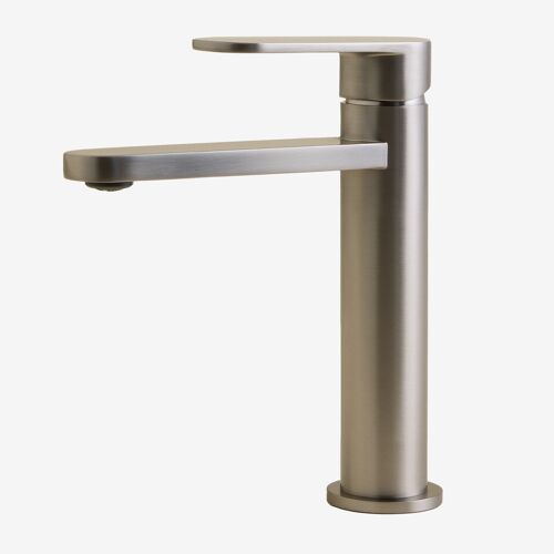 Robinet de lavabo en laiton Alameda Gris brossé ¿20 cm