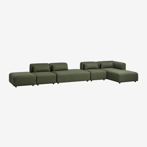 Canapé modulable avec méridienne d'angle droit 4 pièces avec méridienne et pouf Fogler
