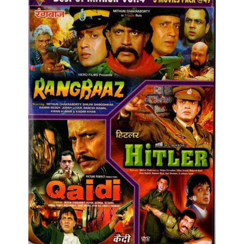 Rangbaaz - Qaidi - Hitler - Bollywood 3 In 1 . Mithun Dvd