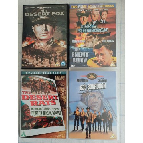Coffret 4 Films De Guerre : Desert Fox, Desert Rats, Sink The Bismark, Enemy Below, 633 Squadron - Dvd