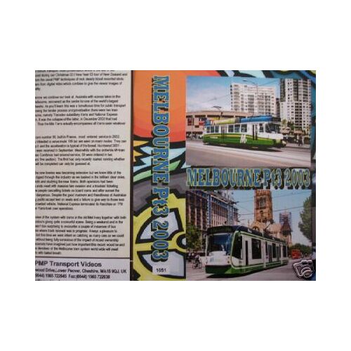 Melbourne Trams Part 3, Pmp 1051 - Dvd (2003)