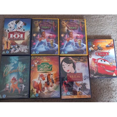 Dvd 7x Disney Kids Movie's Cars Bambi - Collection De Films Pour Enfants