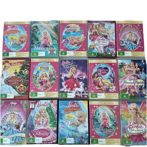 Lot De 15 Dvd Barbie Animés - Collection Films Barbie Années 2000
