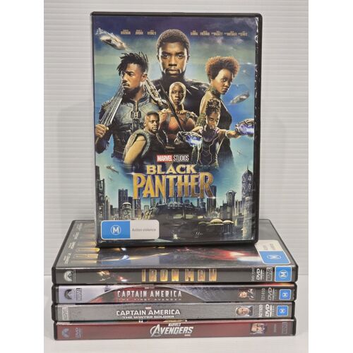 Marvel Movie Bundle Lot: Avengers, Captain America, Black Panther - Dvd