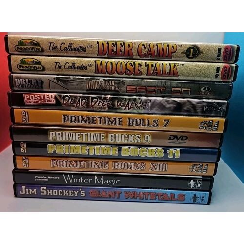 Lot 10 Dvd Chasse: Callmasters, Drury, Shockey's Primetime, Bulls, Bucks, Deer