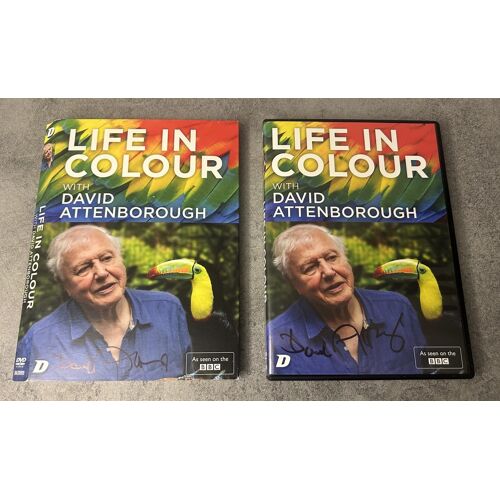 David Attenborough Signed Twice Life In Colour Autographed Tv Programme Dvd