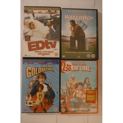 Lot De 4 Films Comiques Dvd : Nacho Libre, Waterboy, Goldmember, Edtv
