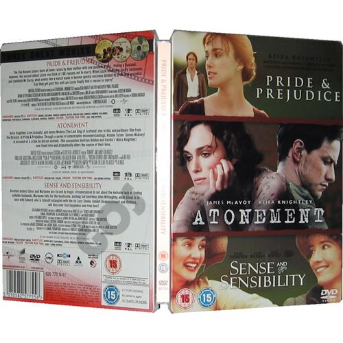 Collection Films Romantiques Dvd : Pride And Prejudice, Atonement, Sense & Sensibility