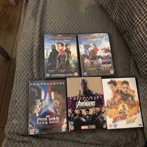 Lot 5 Films Marvel Dvd: Spider-Man, Captain America, Avengers, Ant-Man