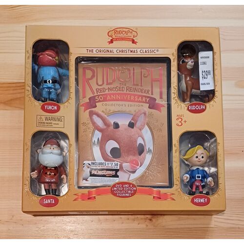 Rudolph Red Nosed Reindeer 50th Anniversary & 4 Figures Xmas Christmas Dvd