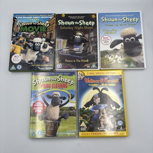 Shaun The Sheep X 5 Bundle Aardman Animated Wallace & Gromit - Dvd