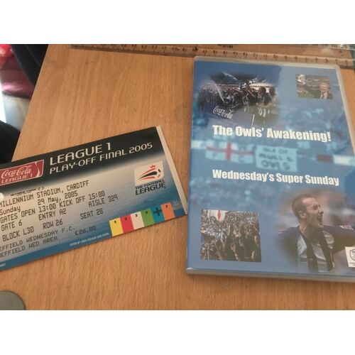 Owls Awakening Play Off Final Sheffield Wednesday + Ticket V Hartlepool Dvd (2005)