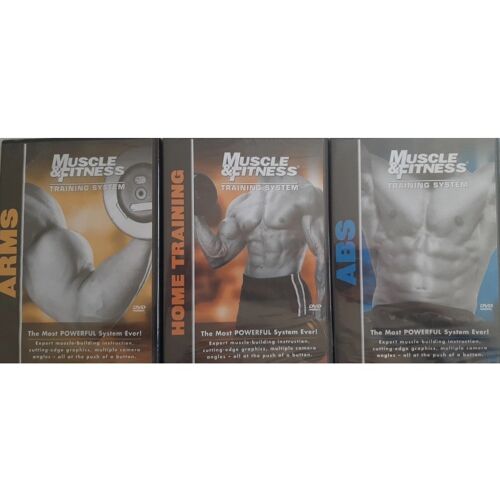 3 Muscle & Fitness Training System Dvds - Abs, Arms & Home Train