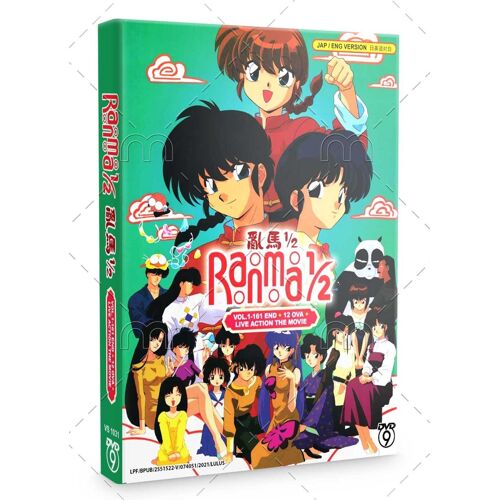 Ranma 1/2 Tv Series + 12 Ova Anime English Dub + Live Action Movie Dvd