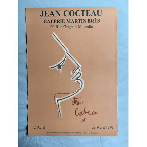 Jean Cocteau : Affiche Galerie Martin Brès, Marseille (1989)