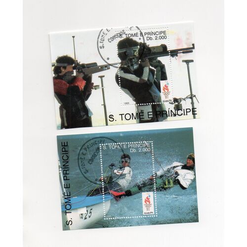 S. Tomé E Principe- Lot De 2 Blocs Feuillets Oblitérés- Jeux Olympiques