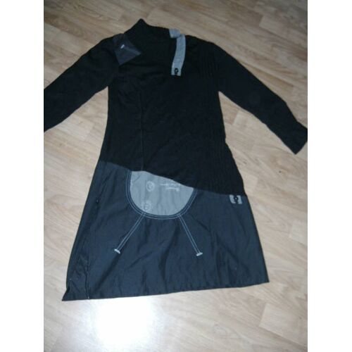 Robe Cache Cache Noire Et Empiècements Marrons Taille 38 Tbe