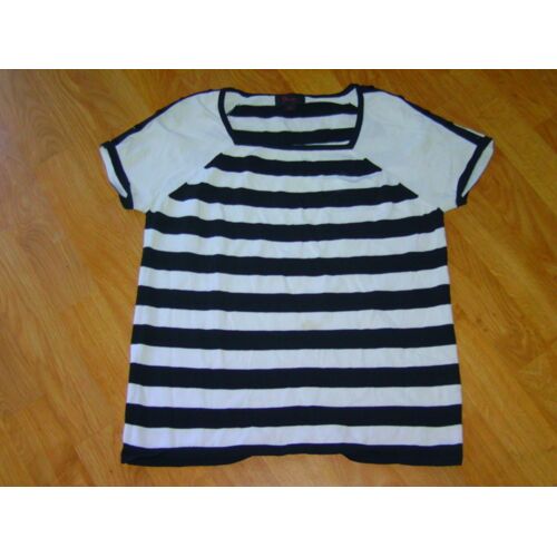 Pull Diva Rayé Blanc Et Noir Léger 38/40 Tbe