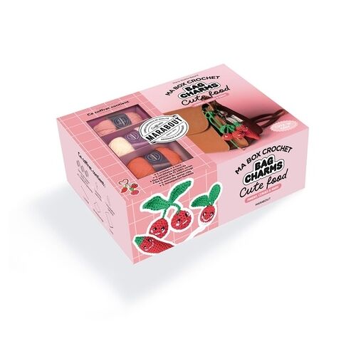 Box Crochet Bagcharms - Cute Food - Piment, Cerises &amp- Radis