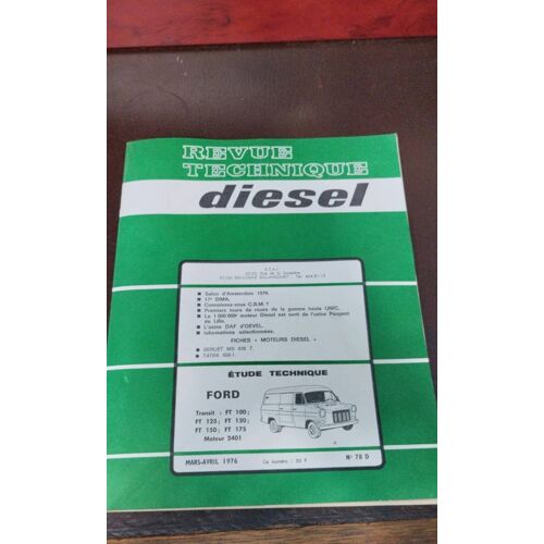 Rta Revue Technique Diesel Ford Transit Ft 100 Ft 125 Ft 130 Ft 150 Ft 175 Moteur 2401