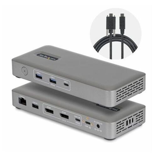 Startech - Station d'accueil - USB4 / Thunderbolt 4 / Thunderbolt 5 - 2 x DP - 1GbE, 2.5GbE - 100 watt - Europe, Royaume-Uni